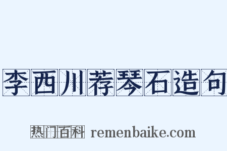 李西川荐琴石造句是什么意思的图片